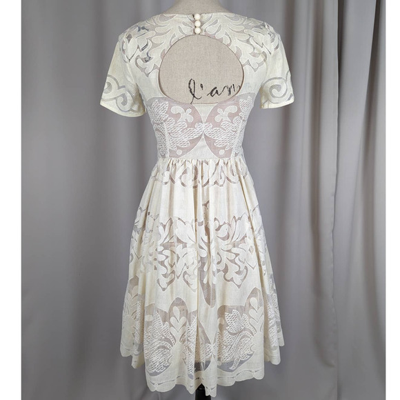 Plenty by Tracy Reese Short Sleeve Lace Fit and Flare Dress Size 0 - Picture 3 of 16